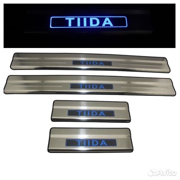 Накладка на пороги Ниссан Тиида - Nissan Tiida