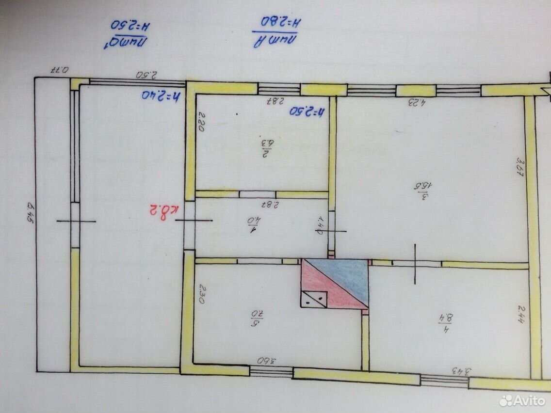 3-к квартира, 43 м², 1/1 эт.