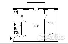2-к квартира, 44 м², 3/5 эт.