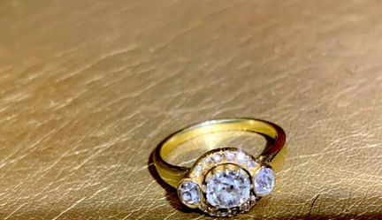Золотое кольцо с бриллиантами 1.76к 19 век