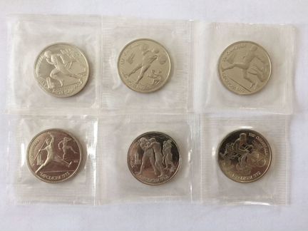 СССР 1 рубль 1991г Барселона 6 монет. Оригинал