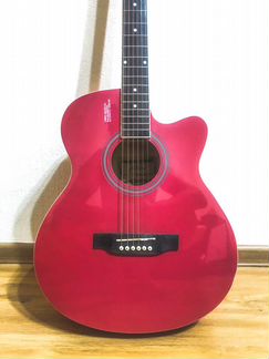 Гитара акустическая розовая