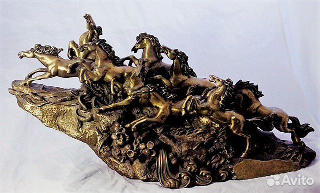 Табун Лошадей - Статуэтка из Бронзы RU*426