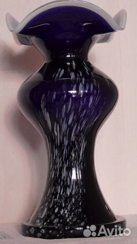Ваза синее стекло СССР