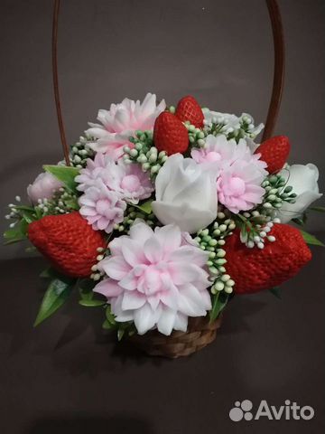 Корзина цветов. Декоративное мыло ручной работы