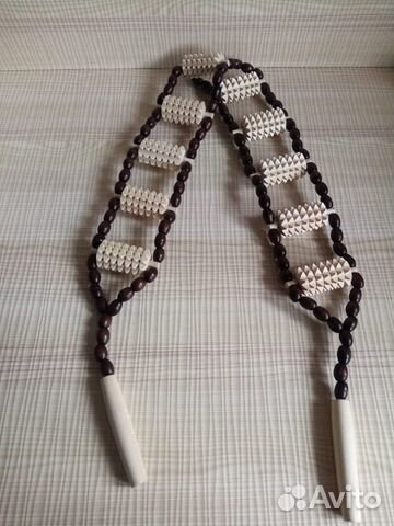 Массажер для спины и шеи деревянный, массажный рол