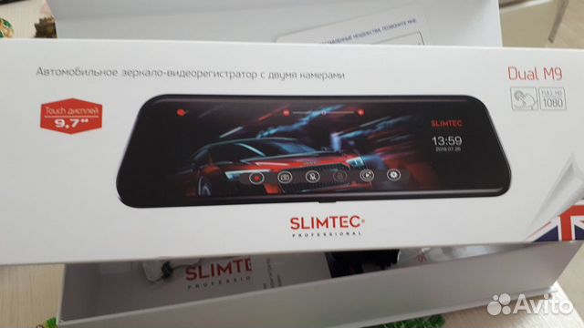 Видеорегистратор зер. с двумя камерами slimtec m9