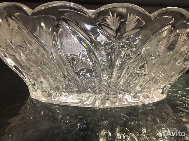 Хрустальная ваза ладья