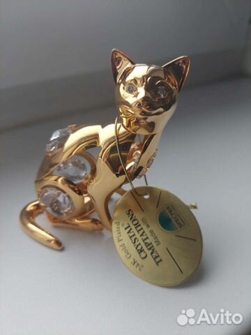 Фигурка Кошка с кристалами