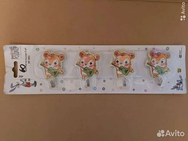 Крючки на планке Весёлый Роджер, 4шт