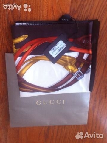Шелковый платок Gucci, оригинал, новый 90 х 90 см