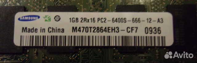 SAMSUNG 1GB SO-dimm 800 MHz DDR2 M470T2864EH3-CF7