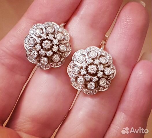 Серьги с бриллиантами Малинки