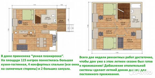 Коттедж 115 м² на участке 27 сот.