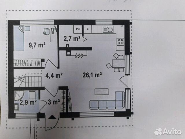 Дом 107 м² на участке 6 сот.