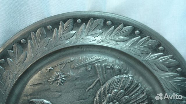 Антиквариат из Европы.Настенное панно.Охота Олово Антиквариат из Европы.Настенное панно.Охота Олово