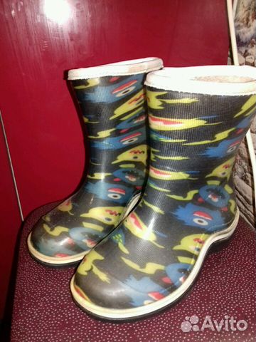 Теплые резиновые сапоги