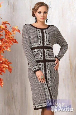 Новые тёплые трикотажные платья, р-р 54