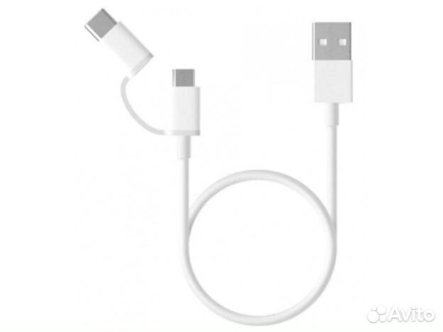 Кабель USB-Micro USB/Type-C 100 см (Xiaomi, белый)