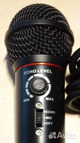 Микрофон с регулятором эхо (+ кабель)