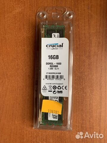 Серверная память Crucial 16 GB DDR3L-1600 rdimm