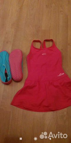 116 платье, купальник, 32-33 коралловые тапочки