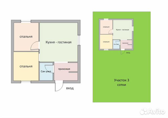 Дом 50 м² на участке 2.9 сот. Дом 50 м² на участке 2.9 сот.