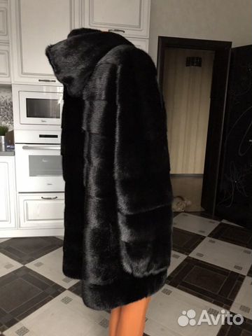 Шуба из норки чёрный бриллиант (новая ) 48-50