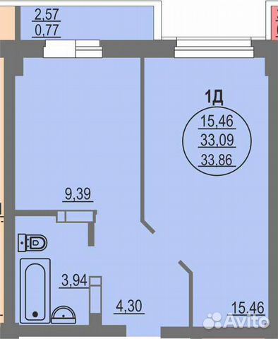 1-к квартира, 33.9 м², 12/17 эт. 1-к квартира, 33.9 м², 12/17 эт.