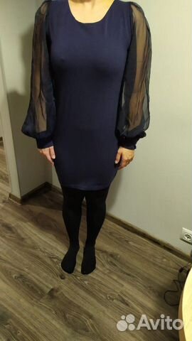 Продам коктейльное платье синего цвета