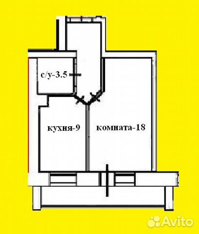 1-к квартира, 39 м², 8/9 эт.