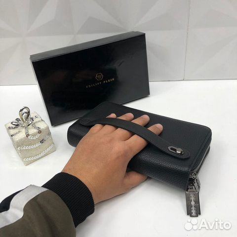 Новый мужской клатч, портмоне кожа Philipp Plein Новый мужской клатч, портмоне кожа Philipp Plein