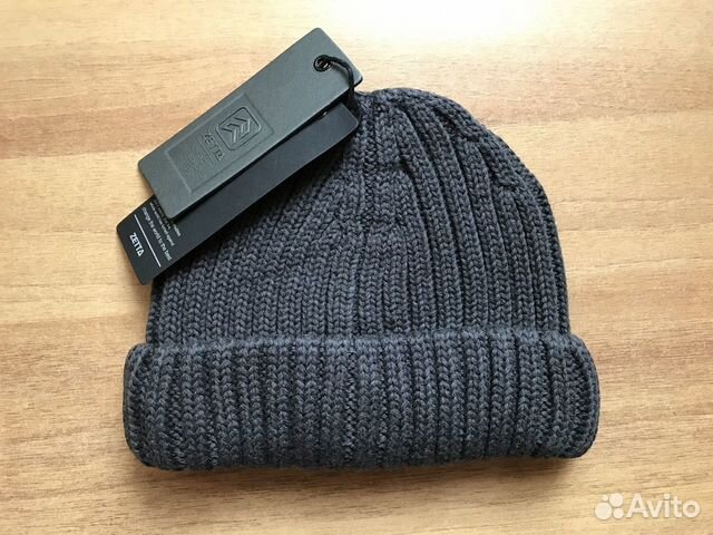 Новая докер шапка бини крупной вязки Zetta Grey