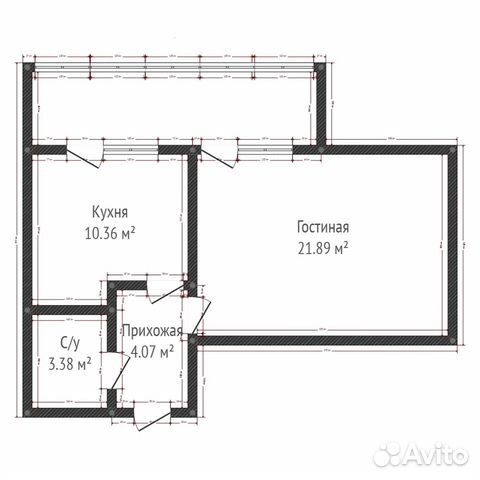 1-к квартира, 40.9 м², 3/14 эт.