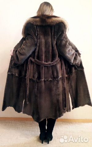 Норковая шуба Elina Греция с воротником из соболя