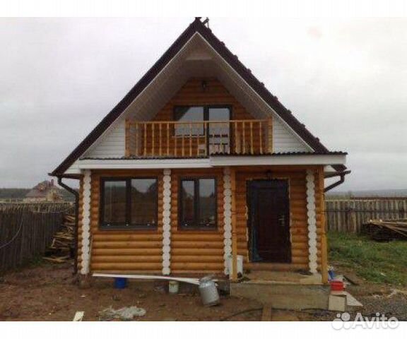 Сруб дома-бани 6х12 м. из оц. бревна. Зимний лес Сруб дома-бани 6х12 м. из оц. бревна. Зимний лес