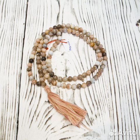 Мала 108 бусин, бусы, розовый кварц, аметист,Индия Мала 108 бусин, бусы, розовый кварц, аметист,Индия