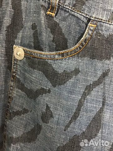 Бермуды Crizia Jeans голубые леопардовые