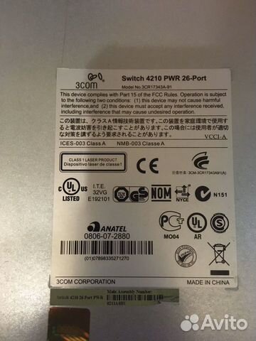 Коммутатор 3COM HP E4210 24-PoE (JE033A) switch