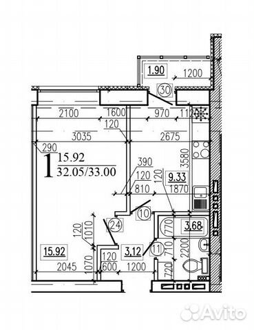 1-к квартира, 33 м², 10/14 эт. 1-к квартира, 33 м², 10/14 эт.