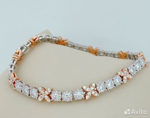 Золотой браслет с бриллиантами 3.45Ct