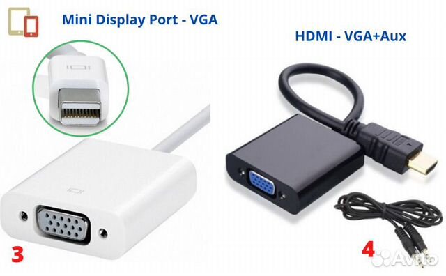 Адаптер Mini DP, DP, Mini DVI - hdmi / DVI / VGA Адаптер Mini DP, DP, Mini DVI - hdmi / DVI / VGA