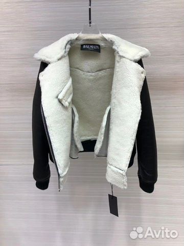 Кожаная куртка с овчиной Balmain
