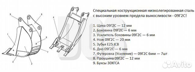 Ковши задние усиленные 80 см Komatsu WB 93