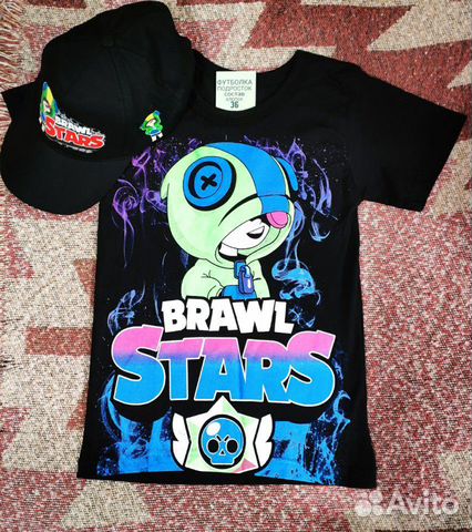 Футболка +бейсболка Brawl Stars светятся в темноте Футболка +бейсболка Brawl Stars светятся в темноте