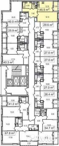 1-к квартира, 45.5 м², 8/25 эт.