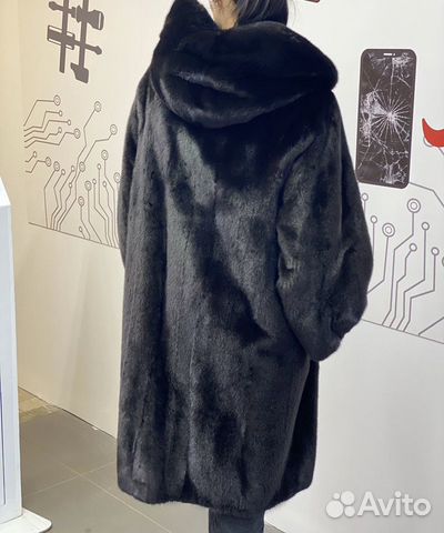 Шуба норковая с капюшоном