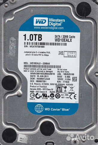WD WD10ealx-229BA0. 1 терабайт (тб). Тест на фото WD WD10ealx-229BA0. 1 терабайт (тб). Тест на фото