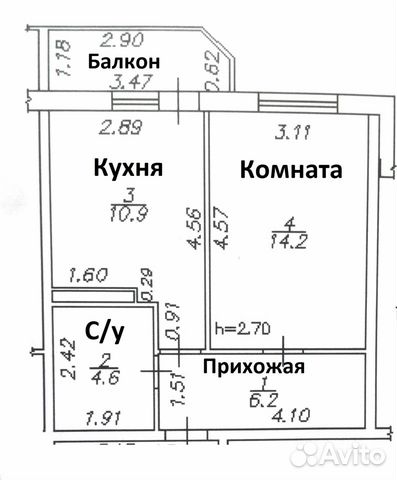 1-к квартира, 35.9 м², 3/5 эт.