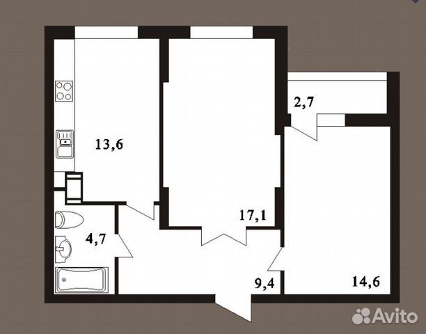 2-к квартира, 62 м², 12/25 эт.